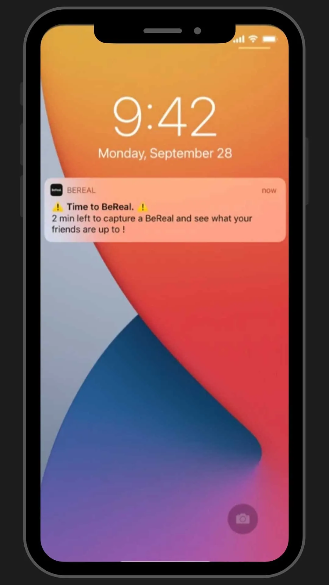BeReal app screens showing the daily two-minute posting flow