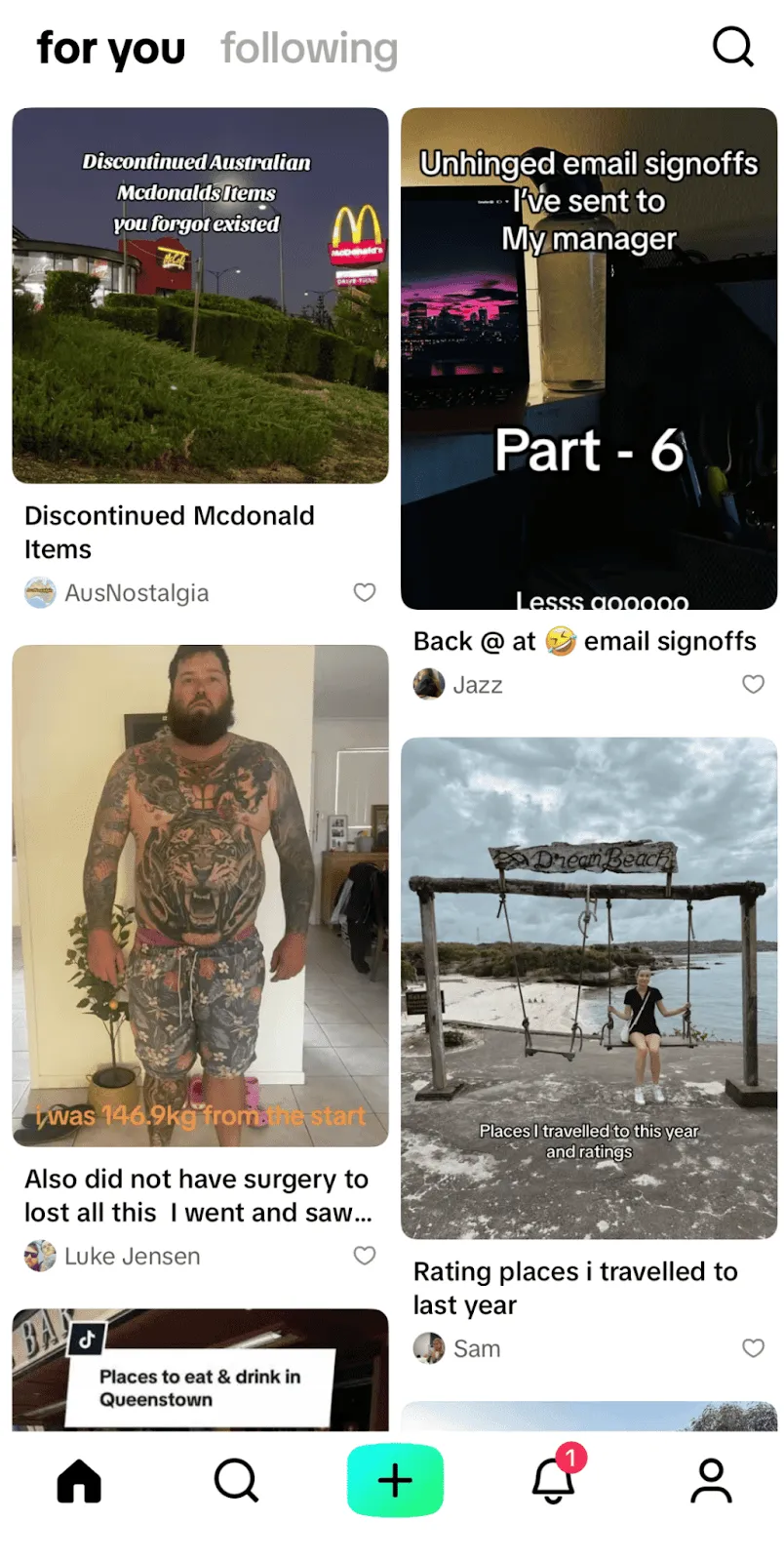 TikTok notes photo app feed screenshot