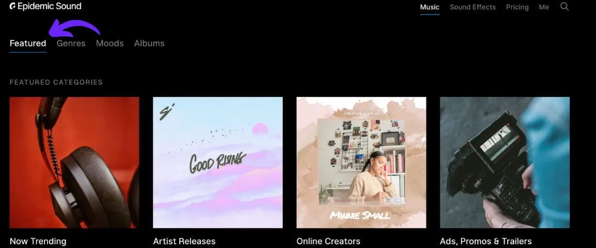 Subscription royalty-free audio library for creators