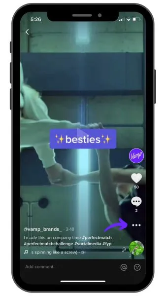 Tapping the three-dots menu to find the Live Photo option