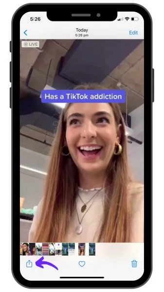 Saving the Live photo as a video to the Photos library
