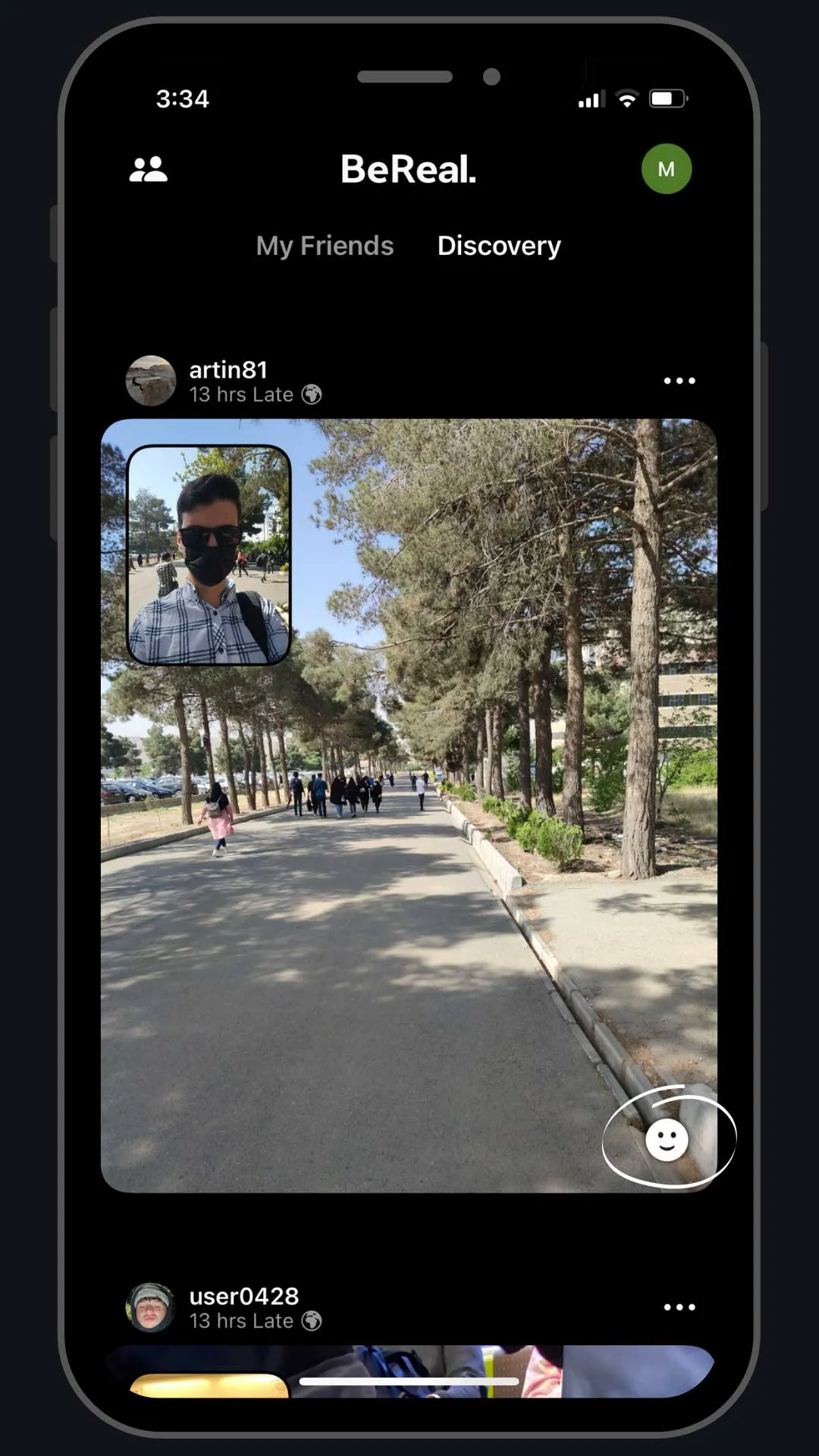 BeReal feed and posting interface examples
