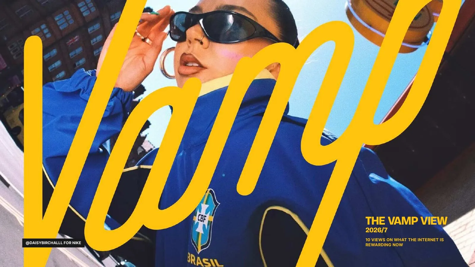 The Vamp View 2026/7 cover, featuring creator @daisybirchalll for Nike