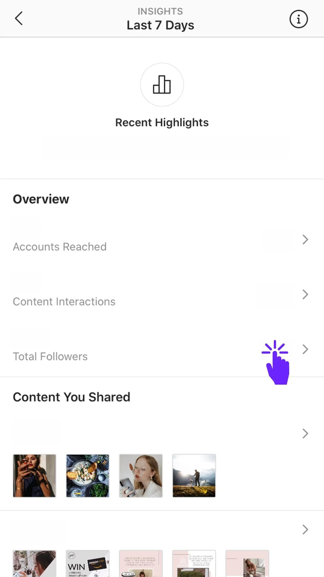Instagram Insights total followers breakdown screen