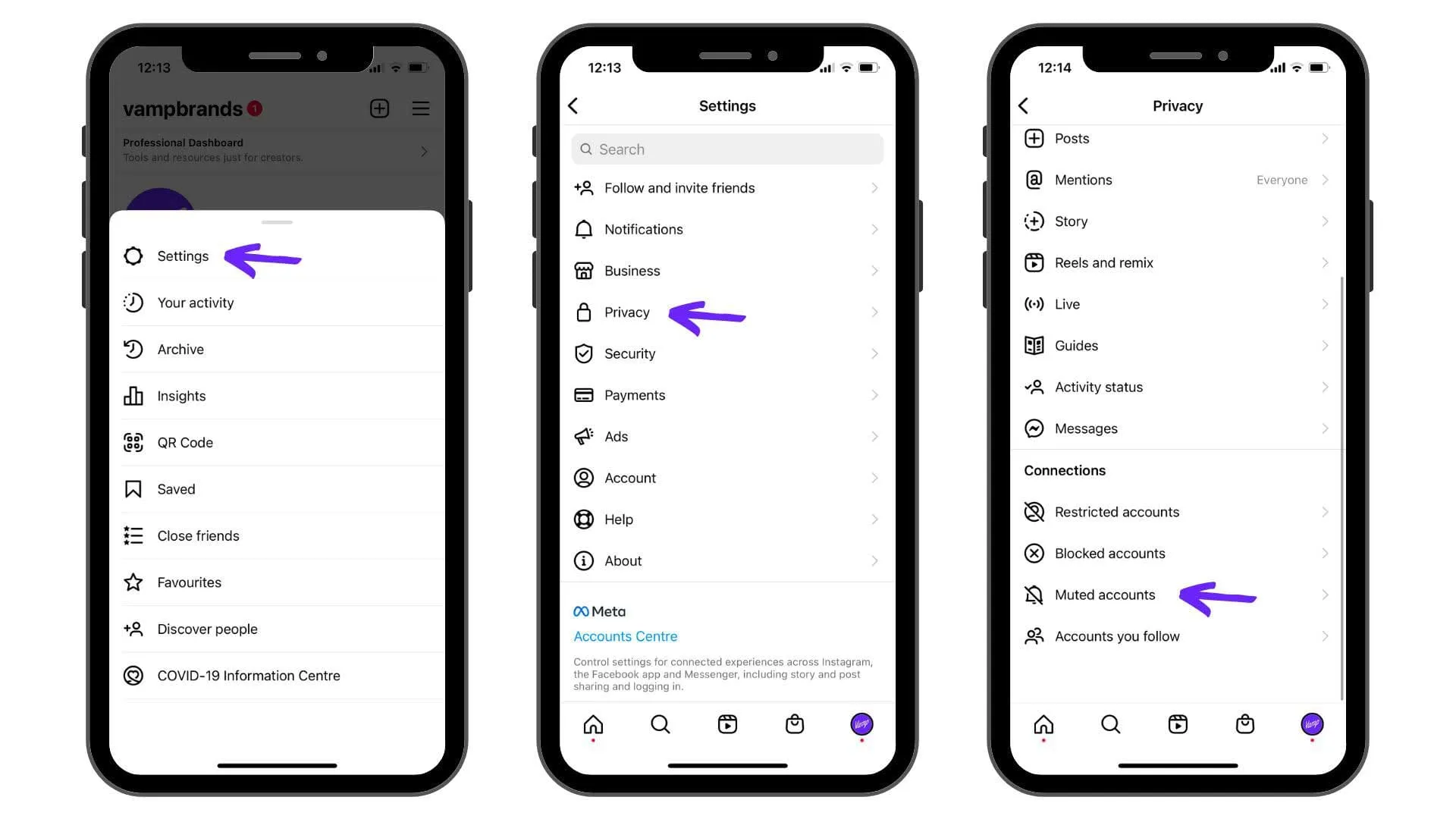 Creator reviewing Instagram privacy and safety settings on a phone