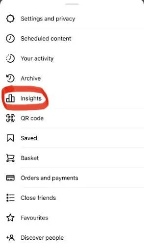 instagram insights navigation
