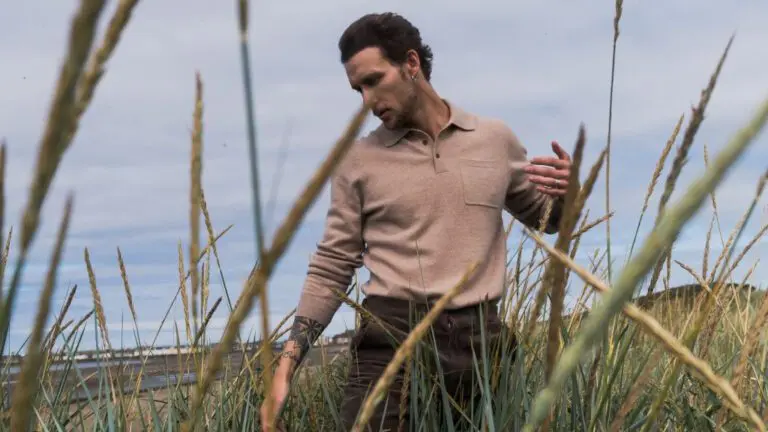 man in wheat field