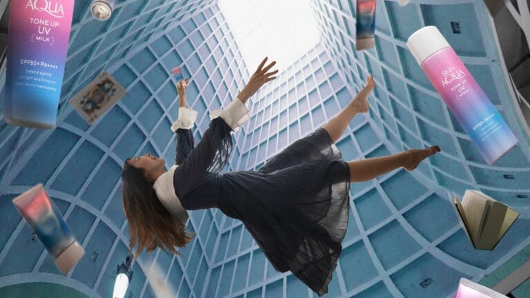 woman falling in mid air blackivory @sunplay_sg