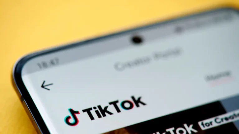 mobile phone with TikTok social app